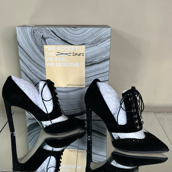 Jeffrey Campbell Vintage Salarino Suede Loafer Heel Bootie - Picture 4 of 8